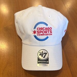 47 NWT Chicago Sports White Cap, 100% cotton